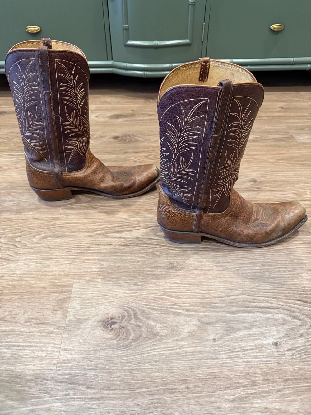 RARE Lucchese Paxson Moose Leather Boots Mens size 14D - Picture 7 of 10